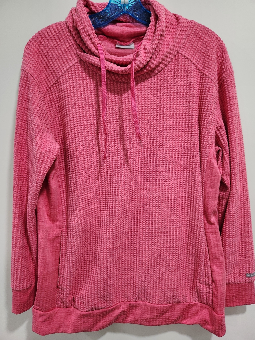Columbia Pink Waffle Cowl-Neck Pullover Hoodie